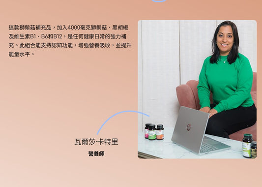 【消除腦霧】獅子鬃菇4000mg 高濃縮片 |添加維他命 B1, B6, B12|強效抗氧化 提升記憶、專注力