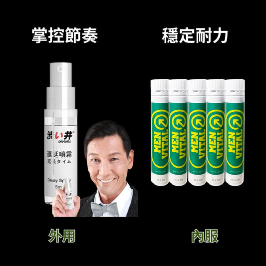 加時組合- 加藤鷹Drywell延時持久噴霧+ 男威水5支裝