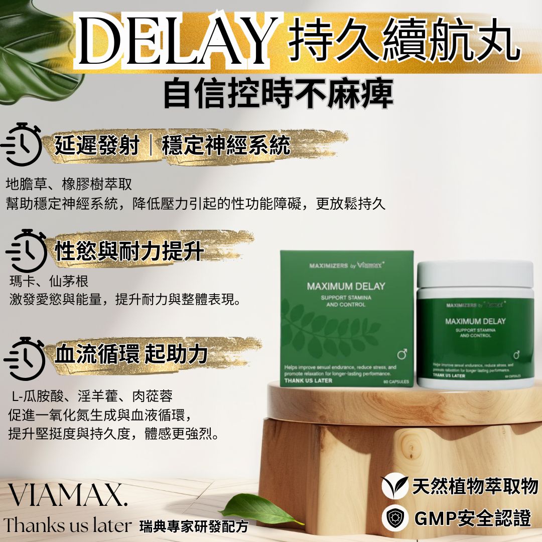 VIAMAX DELAY 瑞典-控時雄性激素保健延時膠囊60粒