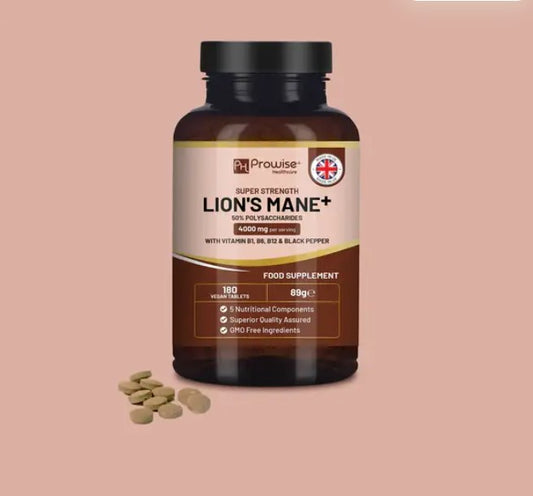 【消除腦霧】獅子鬃菇4000mg 高濃縮片 ｜添加維他命 B1, B6, B12｜強效抗氧化 提升記憶、專注力